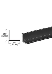 Black Electro-Static Paint 1/2" Aluminum Angle Extrusion 144" Stock Length