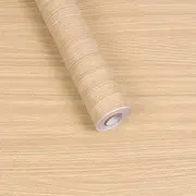 Wood Grain Wallpaper,17.7x118 inches Faux Wood Textured Self-Adhesive Film Panel Removable Vinyl Wallpaper for Furnitur Desk Cabinets Shelf Drawers Liner Vinyl Decorative