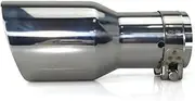 Muffler tip, 2.5 Inch Inlet Exhaust Tip 2.5" Inlet 3.5" Stainless Steel Exhaust Tail Tip Exhaust TIP 9" Long(Sliver 2.5inch)