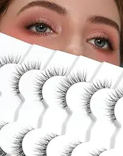 Natural Lashes Wispy Eye Lashes Pack Natural Eyelashes False Eyelashes Natural Look Fake Lashes for Small Eyes 13mm K36