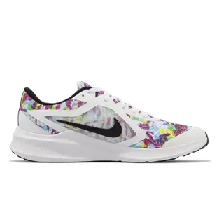 Nike 慢跑鞋 Downshifter 10 Fable GS 大童鞋 女鞋 白 花卉 運動鞋 CT5256-100