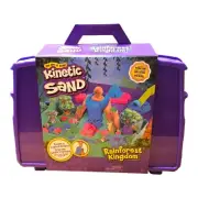 KINETIC SAND 6067554 Rainforest Kingdom, Reusable Folding Sandbox & Tools, NEW