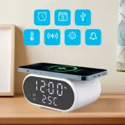 2-in-1 Alarm Clock Wireless Charger 15W Office Desktop Charger With Clock LED