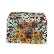 Highland Cow Toaster Dust Cover 4 Slice Highland Cow Print-Brown and Yellow