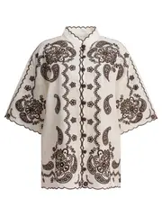 [Zimmermann] Zimmermann-Ascension Embroidered Shirt Shirts Beige-Donna 2
