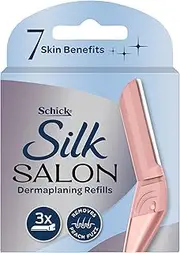 Schick - Silk Salon | Dermaplaning Refills | 3 blade refills | Dermaplane | Dermaplaning | Remove Facial Hair | Remove Peach Fuzz | 7 Skin Benefits