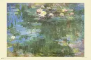 Waterlilies by Claude Monet Mini Poster 18.5" x 12.5" Laminated