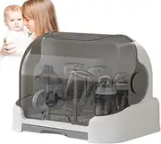 Milk Bottle Drying Rack - Baby Bottles Storage Box With Anti- Dust Cover, Countertops Rack For Toddler Bottles, Space Saving Bottle Dryer Holder, Dustproof Storage For Bottles, Teats, Cups, Pump Parts