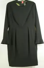 NWT Ted Baker Yulid Flare Cuff Pencil Dress in Black - Size 2 US 6 #TED196