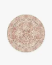 185' Round | Machine Washable Runner Rug | Kid & Pet Friendly | Indoor Rug | Kamran Rose Rug | Ruggable