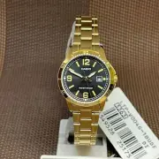 Casio LTP-V004G-1B Gold Tone Stainless Steel Black Analog Ladies Dress Watch