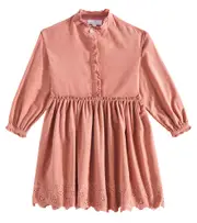 [C'era Una Volta] C'era Una Volta Nora embroidered cotton dress Y 12 pink