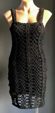 SASS & BIDE Bodycon Dress Black "Cotton Twists" Sleeveless Ladies Size 8 10 NEW