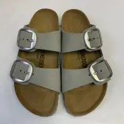 Birkenstock New w/ Box Arizona Dove Gray Big Silver Buckle Nubuck N -Select Size