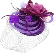 [ANDRESLAD] Hat Headband Bride Hat Ladies Hats Women Cap Hair Accessories for Women Mesh Hat Face Veil Headband Brim Party Banquet Bandana Wedding Hair Ribbon Head for Bride Fabric Black