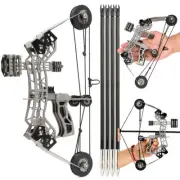 10" Mini Compound Bow Kit 12lbs Arrows Target Archery Gift Shooting Pocket Bow