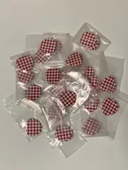 25 Sets Of Red/White Checker Pattern Mini Heart Shaped Dart Flights