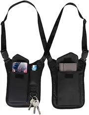 [CurcKua] Shoulder Bag, Anti-Theft Hidden Hidden Pocket, Safety Underarm Bag Polyester Double Shoulder Armpit for Travel Outdoor Black Underarm for Men