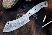 Blank Blade, Damascus Steel, Camping Cleaver, Handmade Knife