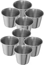 Alipis Metal Condiment Cups Boys and Girls Stainless Steel Bowls Sauce Cups Stainless Steel Sauce Ramekins Reusable Mini Easy Clean