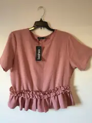 boohoo mauve top Size 10 NWT
