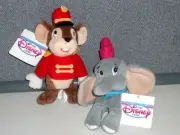 NWT The Disney Store Plush DUMBO & TIMOTHY MOUSE Mini Bean Bags 8"