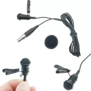 Black Lavalier Long Microphone for Shure Wireless Lapel Mic System Mini XLR 4P