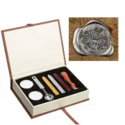 Initial Vintage Wax Badge Seal Stamp Wax Greetings Letter Wedding Invitation Set