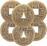 Vaguelly 6pcs Vintage Copper Coins Chinese Luck Coin Challenge Coin Auto Car Accessories Decorative Chinese Coin Success Coins Wealth Coins Chic Craft Coin Brass Chinese Style Gadgets