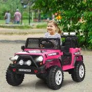 Costway12V Kids Ride-On Car with Parental Remote Control and Spring Suspension-Pink