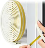 RINGSUN Door Seal Strip, 20-Feet Window Door Draft Stopper, Sealing Strip Self-Adhesive for Door Gap Insulation, Sound Proofing & Wind Dust Proof, White