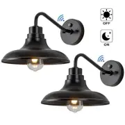 C Cattleya 2 -Pack 1 -Light 8-in H Black Hardwired Dusk to Dawn Outdoor Wall