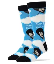 Oooh Yeah Men's Novelty Crew Socks, Exclusive Funny Socks for Bob Ross, One Size