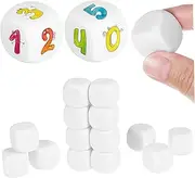 Kisangel 20 Pcs Blank Dice Six Sided Rounded Dice for Board Games Teaching Math Counting for DIY Projects and Creative Activities