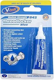 V-Tech High Strength Threadlocker, Blue, 6 ml