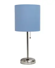 Creekwood Home Oslo 19.5" Contemporary Bedside Power Outlet Base Standard Metal Table Desk Lamp