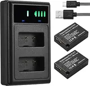 Daseeme LP-E17 Battery Charger with LED Indicators + 2pcs LP-E17 Batteries 7.4V 1500mAh with USB Charging Cable Replacement for Canon EOS 200D/ 750D/ 760D/ 800D/ 8000D/ M3/ M6/ T6i Cameras
