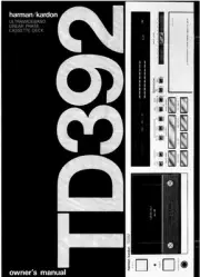 Harman Kardon TD-392 Tape Deck Owners Instruction Manual