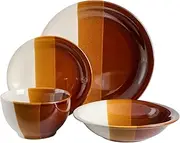 Gibson Elite Autumn Canopy Stoneware Double Bowl Plates and Bowls Dinnerware Set