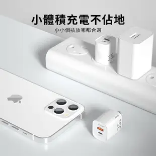 【AIVK】PD35W氮化鎵GaN充電器 雙口快充 iPhone15旅行充電頭(USB-C/USB-A)