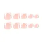 24Pcs French White Artificial Acrylic Fake Toe Nails Full Coverage False Nails