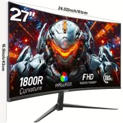 27" Curved Gaming Monitor 180Hz Full HD 1800R Frameless Eye-Care Computer Screen