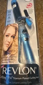 Revlon Curlstay Curling Iron 1- 1/4" Titanium Plated. Auto Off Dual Voltage