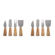 8pc Pizzazz Mini Cheese Knives Slicer w/ Acacia Wood Handle Kitchen Utensil