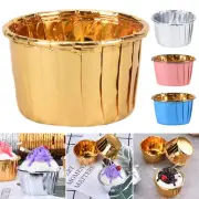 50/100pcs Aluminum Foil Cupcake Liner Cupcake Paper Baking Cups Muffin Cups Set