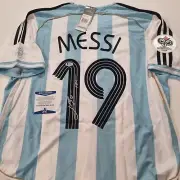 LIONEL MESSI 2006 SIGNED WORLD CUP JERSEY ARGENTINA COA