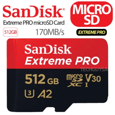 SanDisk Extreme Micro SD 512GB SDXC Memory Card Dash Action Cam GoPro A2 170Mb/s