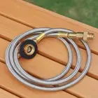 Camping Gas Stove Adapter for Propane Refill with Stainless Steel Hose