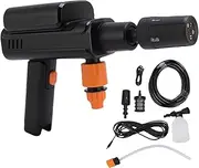 Plyisty Cordless Pressure Washer, Battery Powered, Power Washer with Multifunctional Nozzle, Adjustable Water Pressure, for Car Fences, Patios, Decks, Patios, Floor (5m/16.4ft Hose)