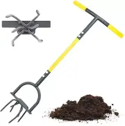 Heavy Duty Garden Claw Soil Cultivator Manual Hand Twist Tiller Aerator w/Handle